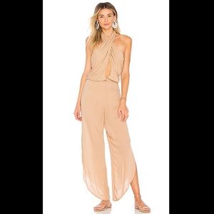 Indah Beige Halter Jumpsuit